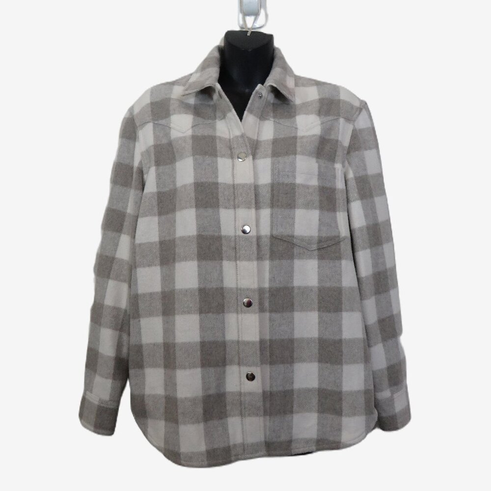 Rails size Small Gray Plaid Shirt Jacket Shacket Button Front